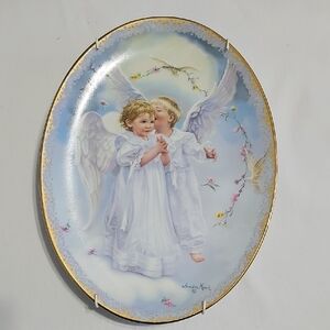 Decorative Angel Plate with Gold Trim